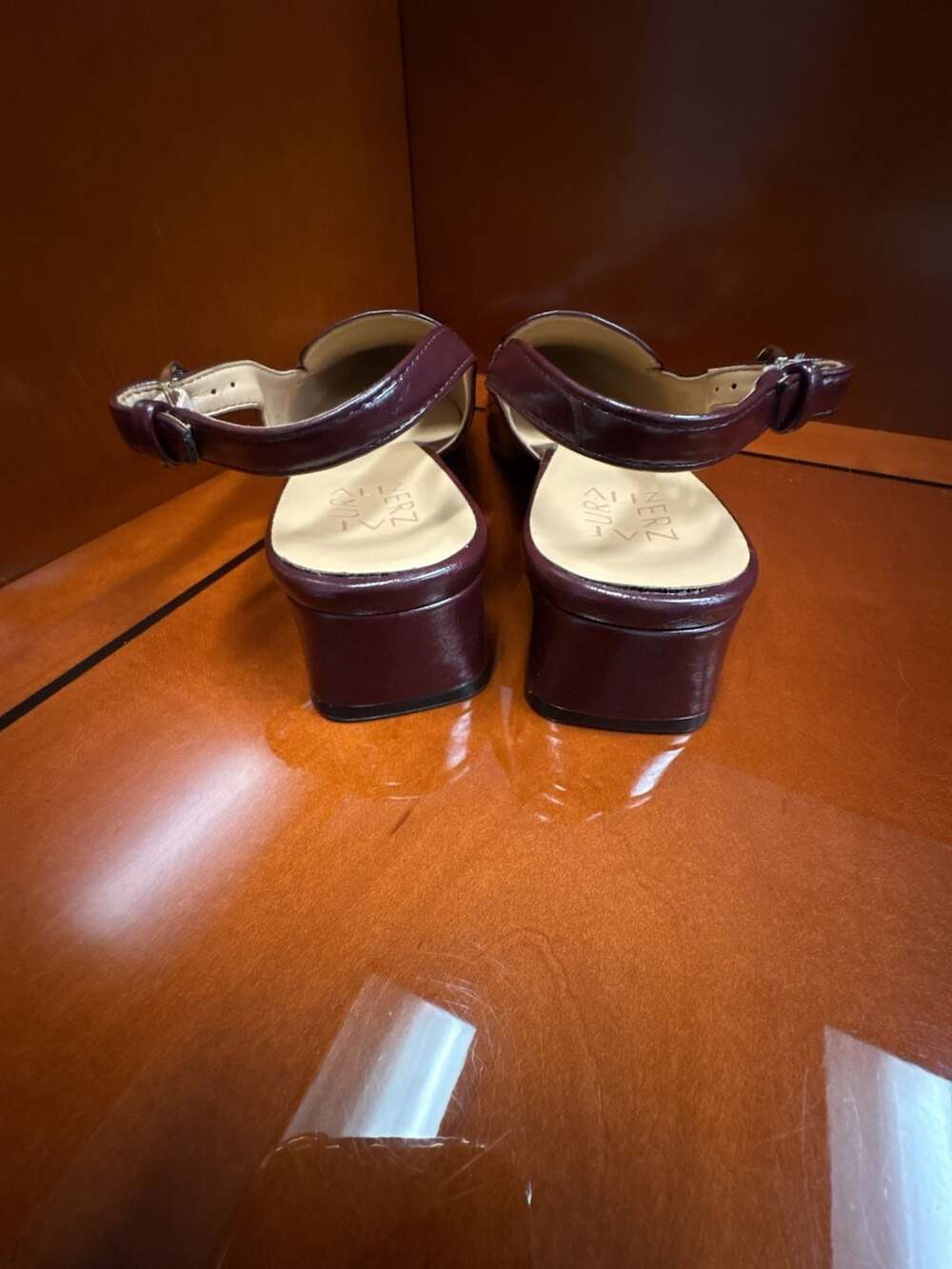 Naturalizer Garner Pointed Toe Slingback Loafer Pumps in Merlot - Picture 9 of 10